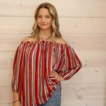 Off Shoulder Loose Fit Casual Striped Top