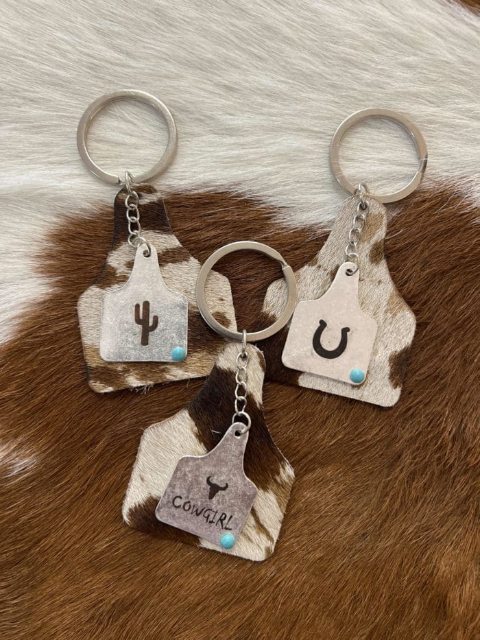 Cow Tag Keychain