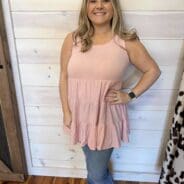 Sleeveless Tiered Ruffle Tunic Top