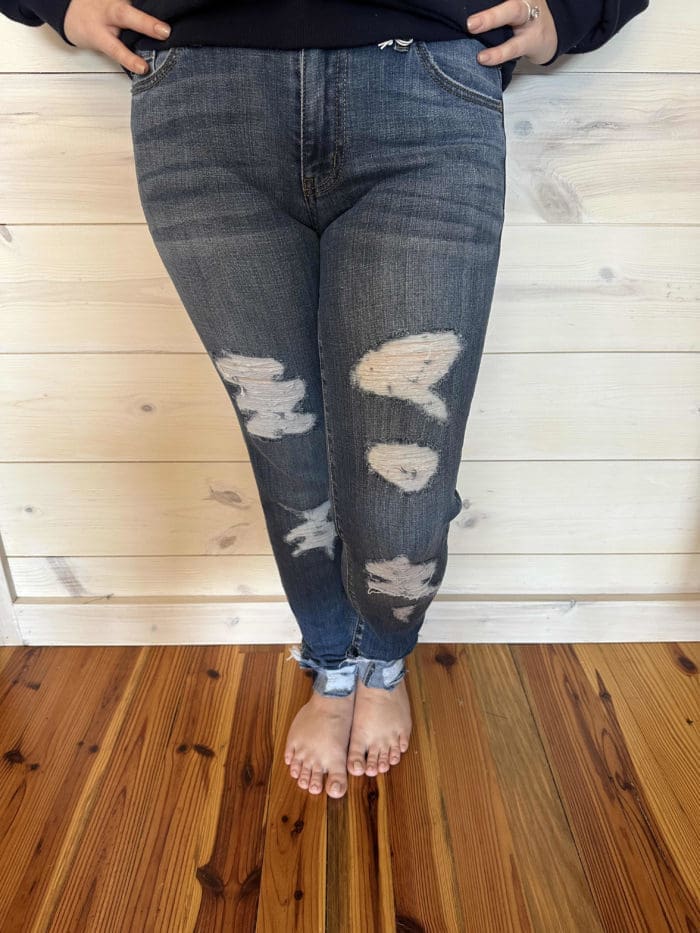 Mid Rise Super Skinny Distressed Jeans