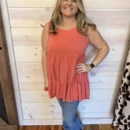 Sleeveless Tiered Ruffle Tunic Top