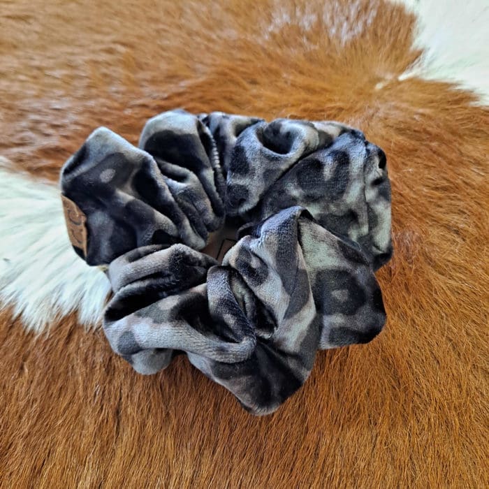 Leopard Print Velvet Scrunchie