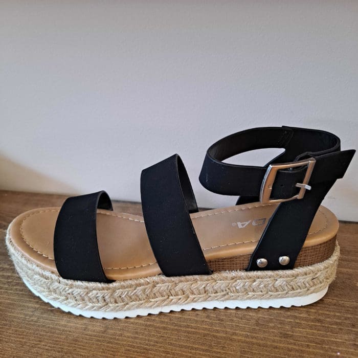 Soda So Bryce Raff Black Strap Wedge