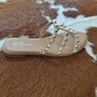 Ding Slip On Gold Studded Sandals