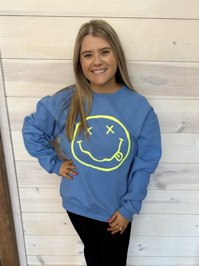 Puffed Rocker Smiley Sweatshirt