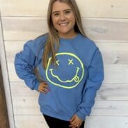 Puffed Rocker Smiley Sweatshirt