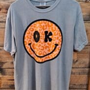 OK Orange Leopard Smiley Graphic Tee