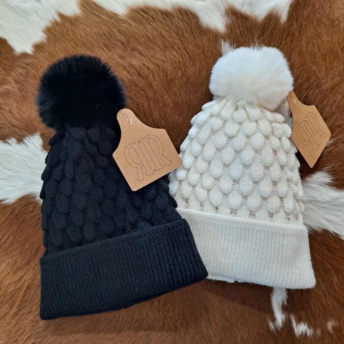 Cable Knit Pom Pom Beanie With Warm Lining