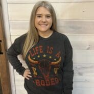 Life Is A Rodeo Mineral Washed Graphic Sweatshirt