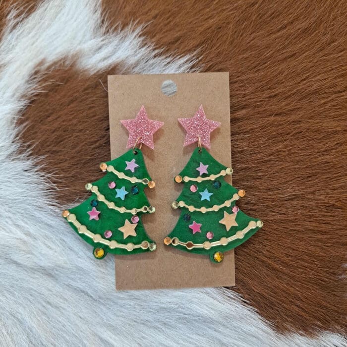 Christmas Tree Dangling Earrings