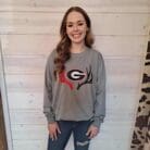 Georgia Bulldog “G” w Antlers Long Sleeve Graphic Tee