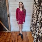 Sequin Glitter Holiday Party Wrap Mini Dress