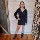 Sequin Glitter Holiday Party Wrap Mini Dress