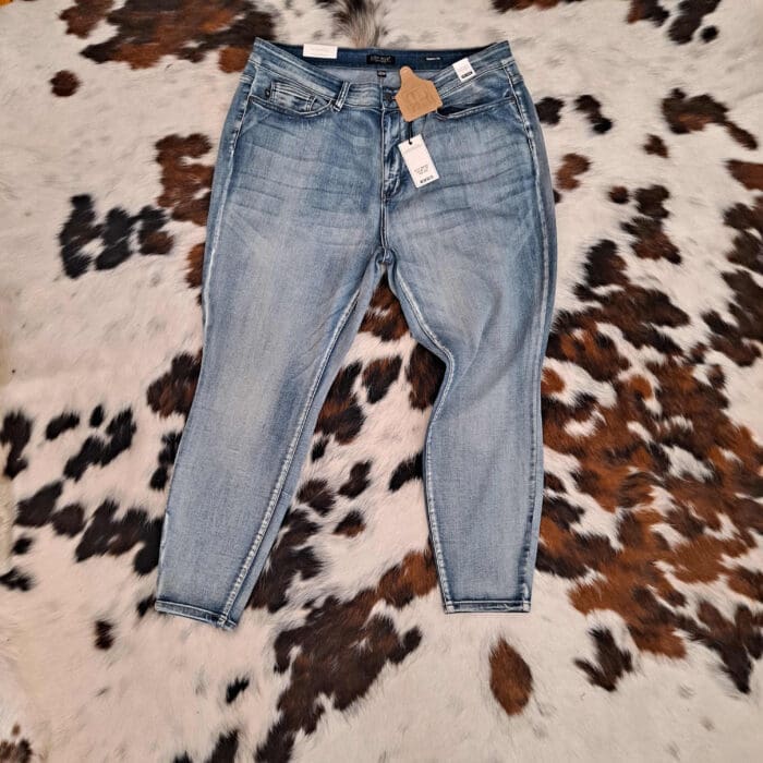 High Rise Skinny Heavy Hand Jeans Plus