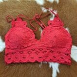 Adjustable Pull-Over Crochet Lace Bralette With Removable Pads
