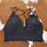 Adjustable Pull-Over Crochet Lace Bralette With Removable Pads