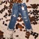 Joleea-Mid Rise Distressed Cuffed Slim Boyfriend