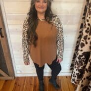 Leopard Raglan Long Sleeve Top