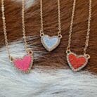 Valentine Heart Pendant Necklace with Earrings