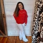 Ruffle With Sequins Cozy Sweater