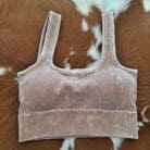 Washed Ribbed Square Neck with Bra Pads