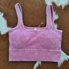 Washed Ribbed Square Neck with Bra Pads