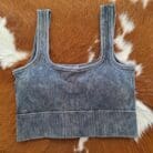 Washed Ribbed Square Neck with Bra Pads