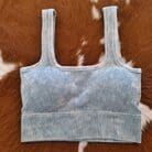 Washed Ribbed Square Neck with Bra Pads