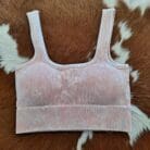 Washed Ribbed Square Neck with Bra Pads