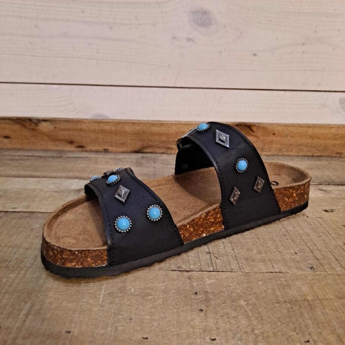 Two Band Western Footbed with Turquoise Stones