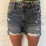 Kayla-High Rise Distressed Shorts