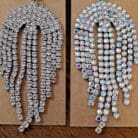 Turquoise with Rhinestone Tassel Earrings