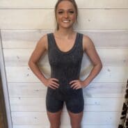 Stone Washed Ribbed Seamless Sports Romper