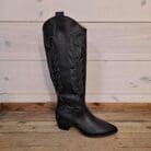 Stitching Detailed Vegan Leather Cowgirl Boot