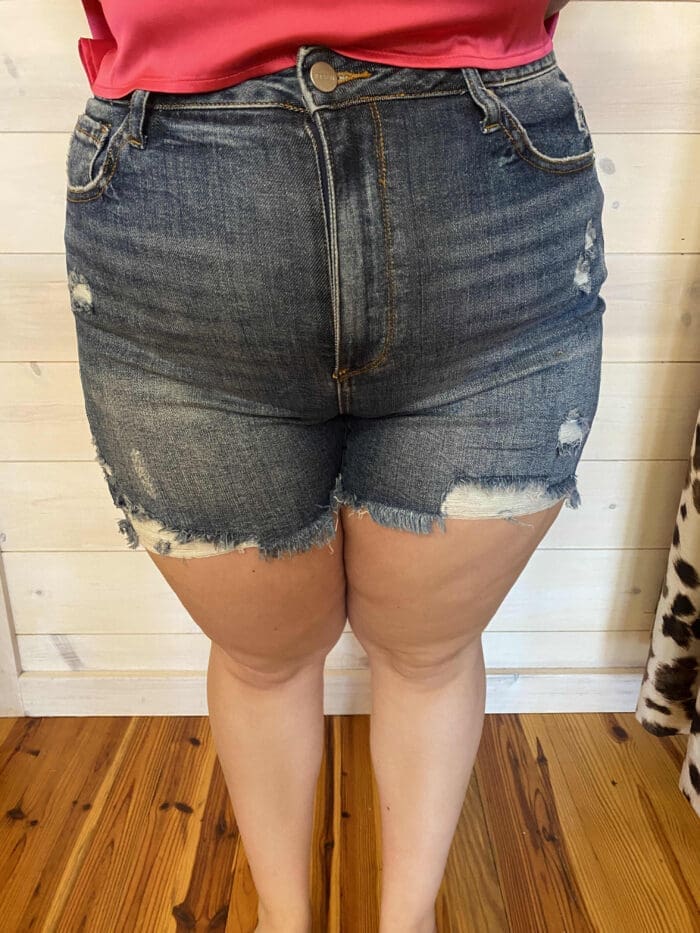 Kayla-High Rise Distressed Shorts