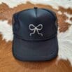 Embroidery Ribbon Bow Foam Trucker Hat