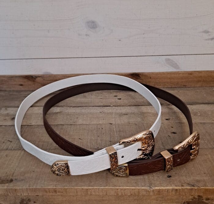 Vegan Belts with Western Design On Buckle and Strap