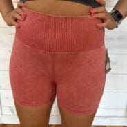 Washed Seamless High Waisted Shorts