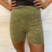 Washed Seamless High Waisted Shorts