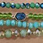 Glass Crystal Beaded Stacking Stretch Bracelet Set