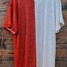 Color Block Sequin Dress Top