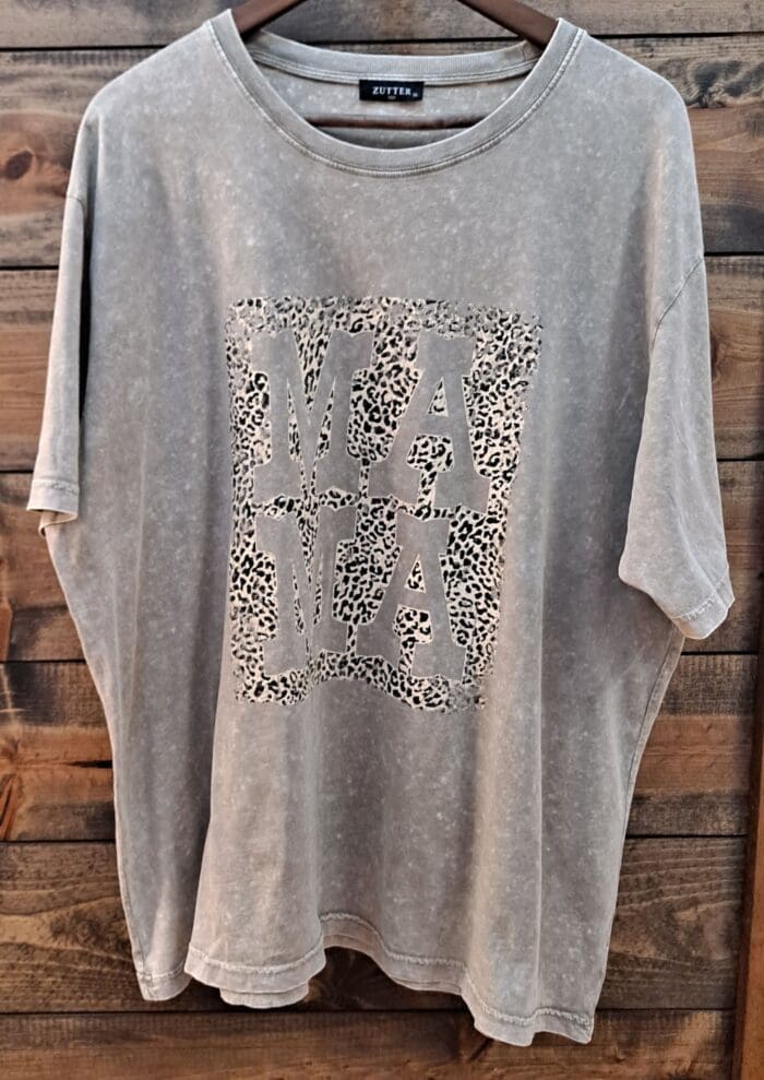 Mama Leopard Mineral Wash 100% Cotton Graphic Tee