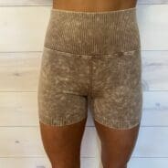 Washed Seamless High Waisted Shorts