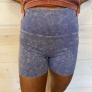 Washed Seamless High Waisted Shorts