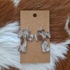 Genuine Cowhide Cross Earrings