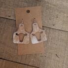 Genuine Cowhide Cow Tag Earrings