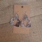 Genuine Cowhide Cow Tag Earrings