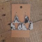 Genuine Cowhide Cow Tag Earrings