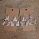 Genuine Cowhide Cow Tag Earrings