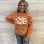 Whatever Spices Your Pumpkin Corded Pullover Graphic Sweatshirt